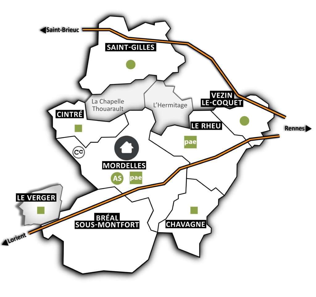 Carte Localisation Pole Solidarités Emploi Cias à Louest De Rennes 